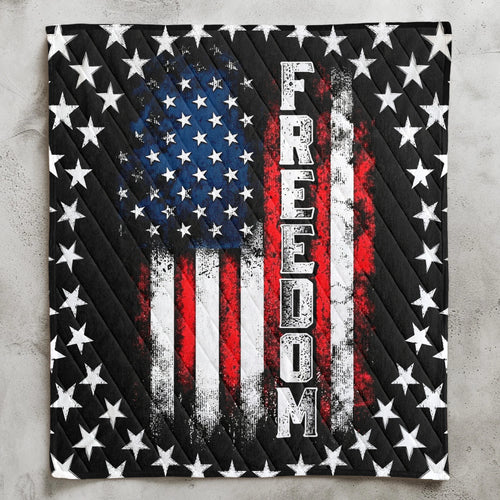 American Freedom Flag Patriotic Design - Custom Quilt Set