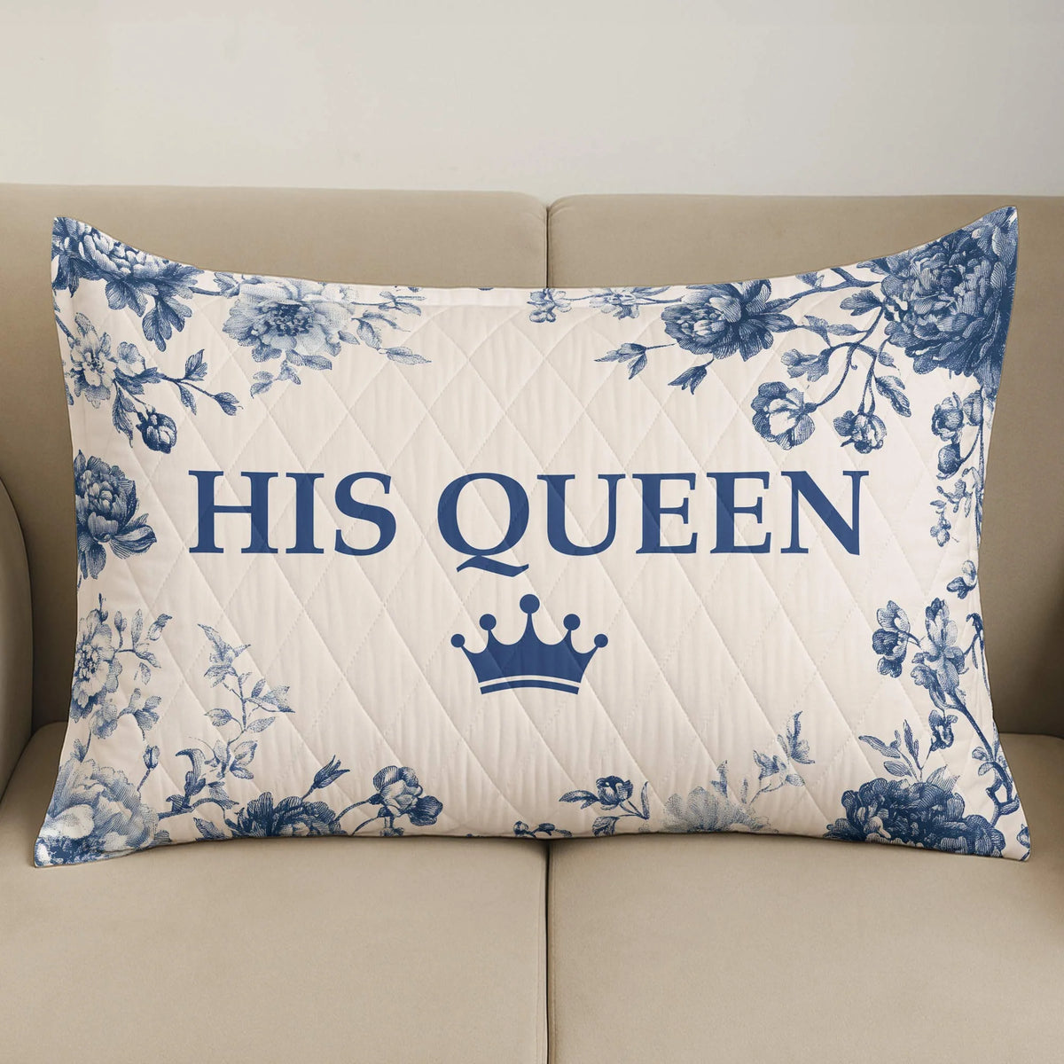 Couple Anniversary Gift Bedding Decor Chinoiserie Toile De Jouy Style - Custom Quilt Set