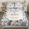 Couple Anniversary Gift Bedding Decor Chinoiserie Toile De Jouy Style - Custom Quilt Set