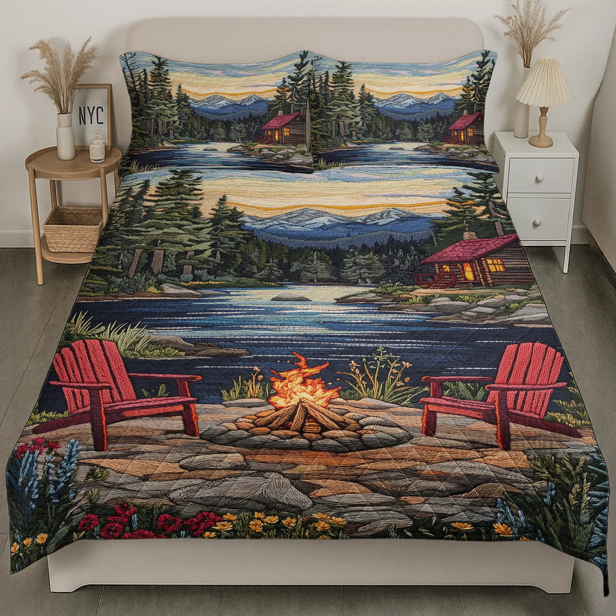 Couple Anniversary Gift Bedding Decor - Custom Quilt Set