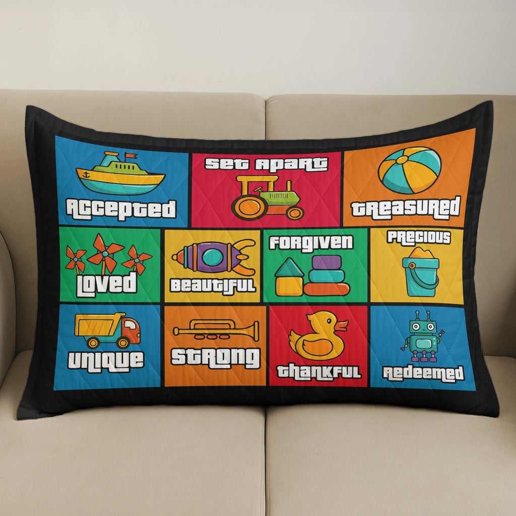 I Am A Child Of God Colorful Letter - Custom Quilt Set
