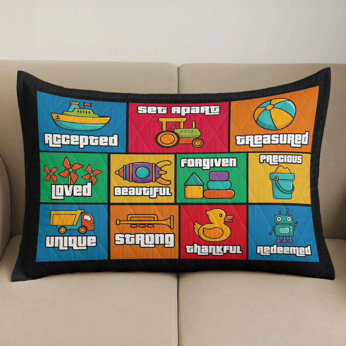 I Am A Child Of God Colorful Letter - Custom Quilt Set